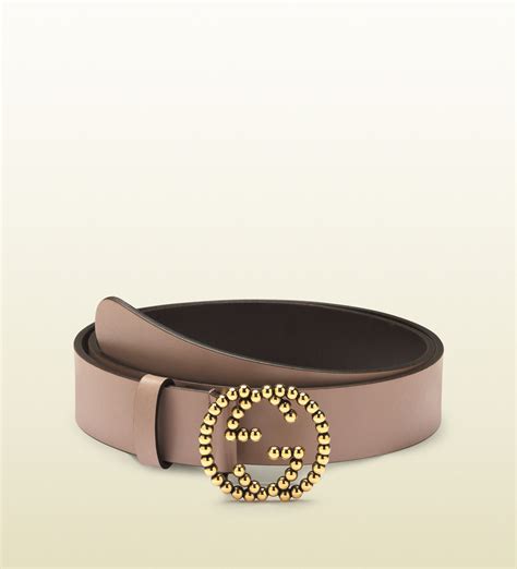 gucci light pink leather belt.